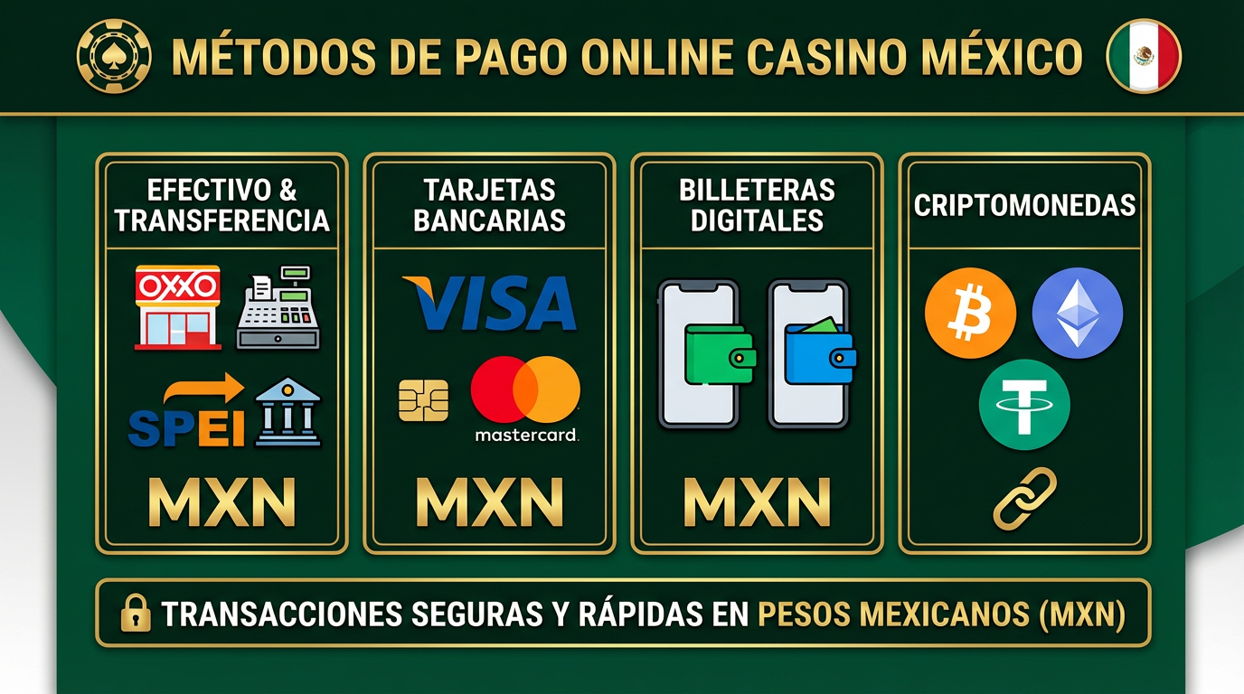 Métodos de pago casino México OXXO SPEI
